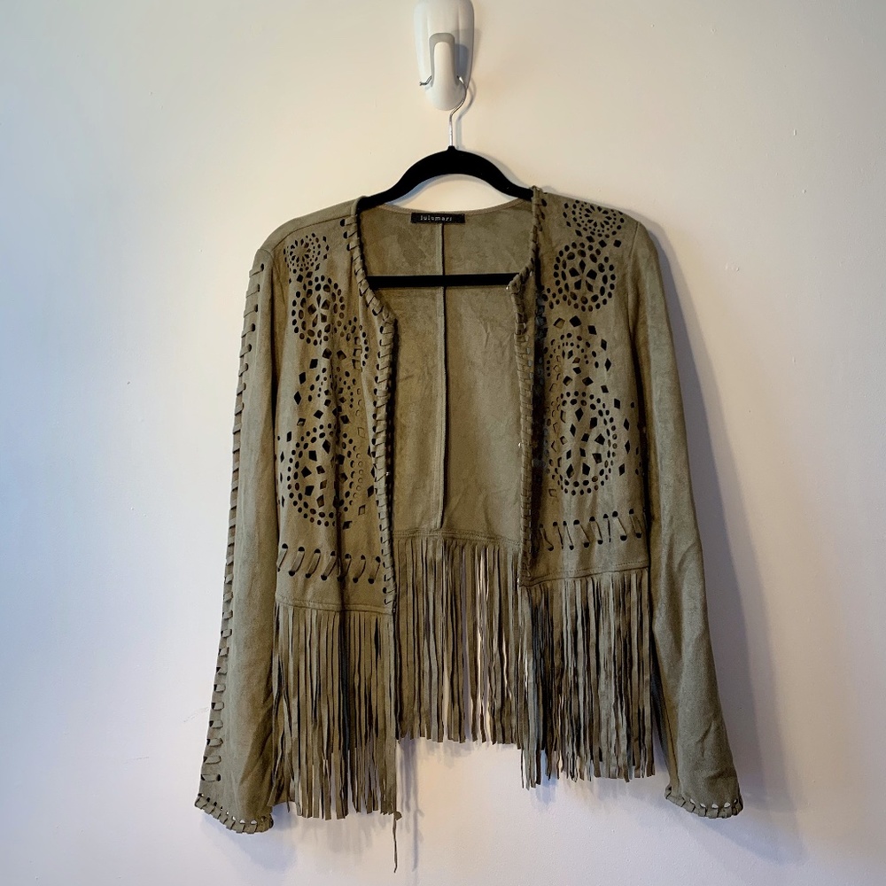 Dark Sage Suede Feel Jacket (S)